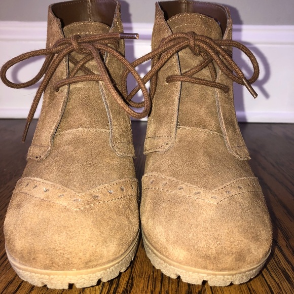 MIA Raphaella Wedge Booties Rust Brown - Picture 2 of 5